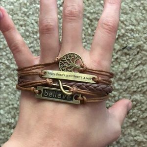 Leather and Charm Bracelet